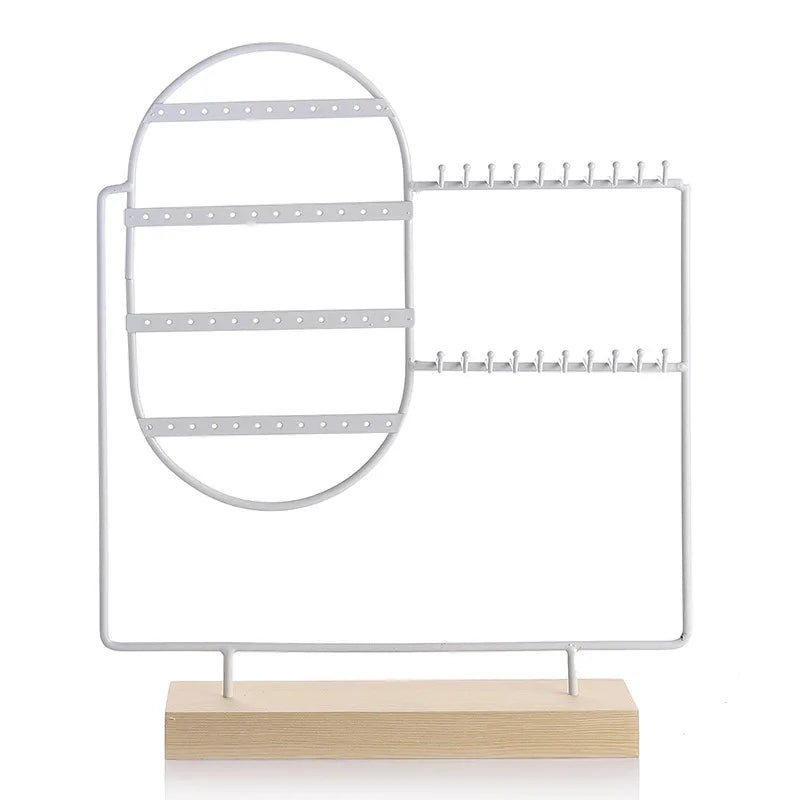 Basic Modern Style Classic Style Geometric solid wood Iron Plating Jewelry Display Jewelry Rack