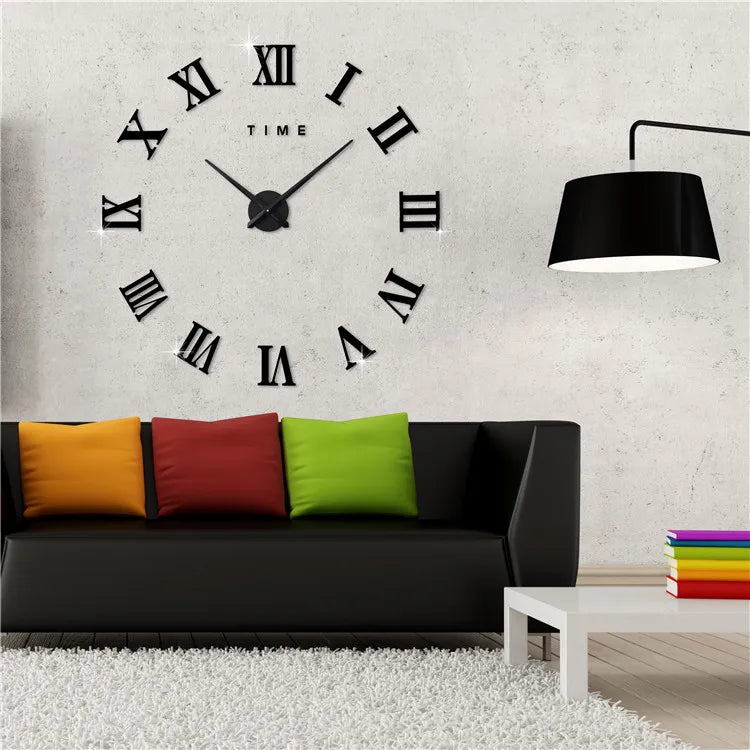 Casual Round Glass pendant Wall Clock Artificial Decorations