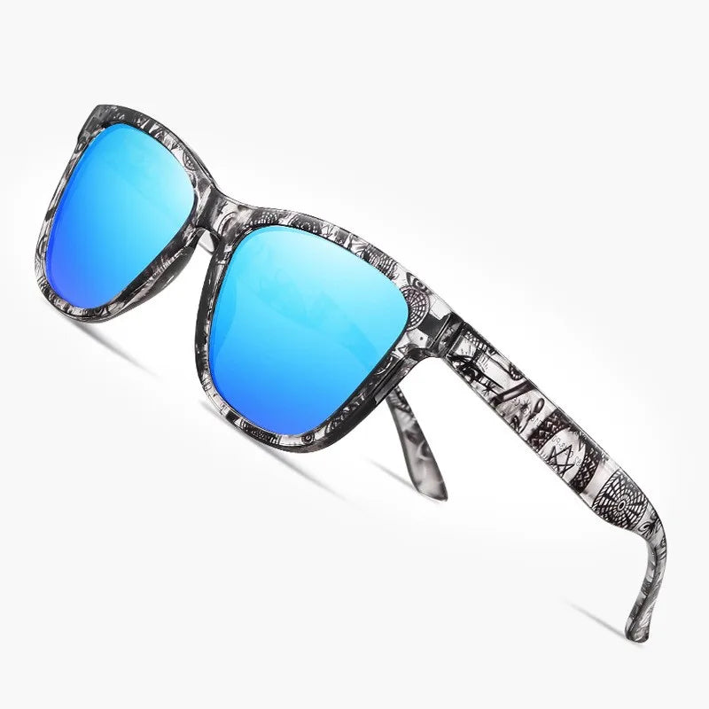 simple style flower tac square full frame men's sunglasses