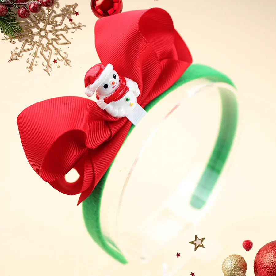Children's Christmas Party Hairband Cartoon 3D Snowman Santa Claus Accessories Hair Ornaments Festive Butterfly Knot Fabric