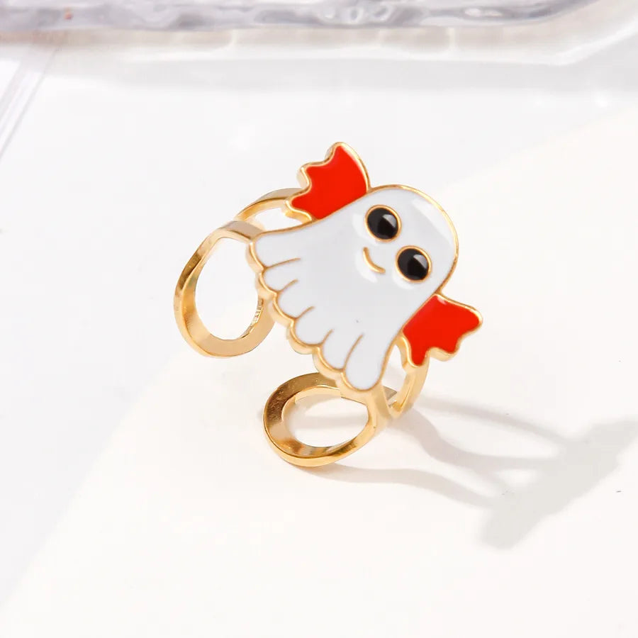 Stainless Steel Halloween Christmas Ring Fashion Universal Design Open Monster Ring Jewelry Cartoon Figures Pattern