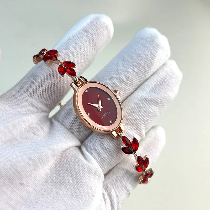 Simple Style Leaf Buckle Quartz Women's Watches