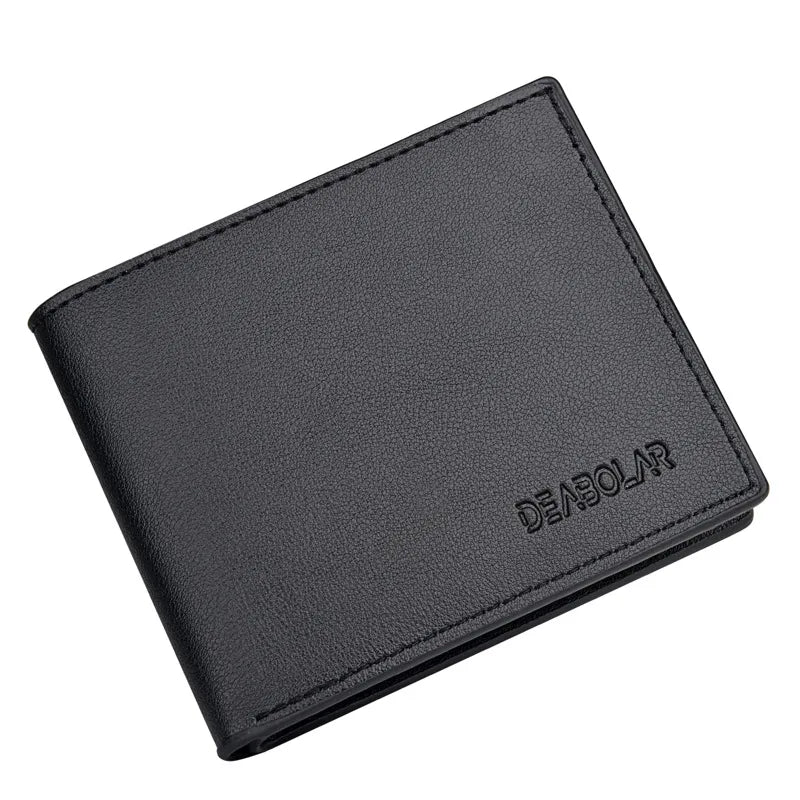 in stock wholesale men's wallet men's tri-fold short driving license wallet multi-card position