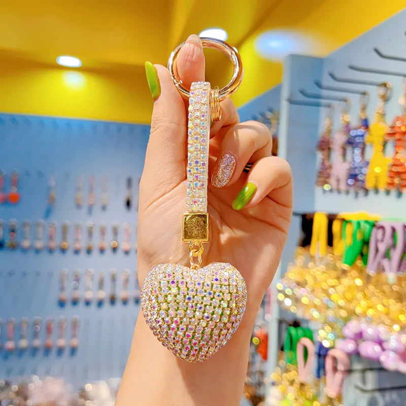 Luxurious Heart Shape Czech diamond Unisex Keychain