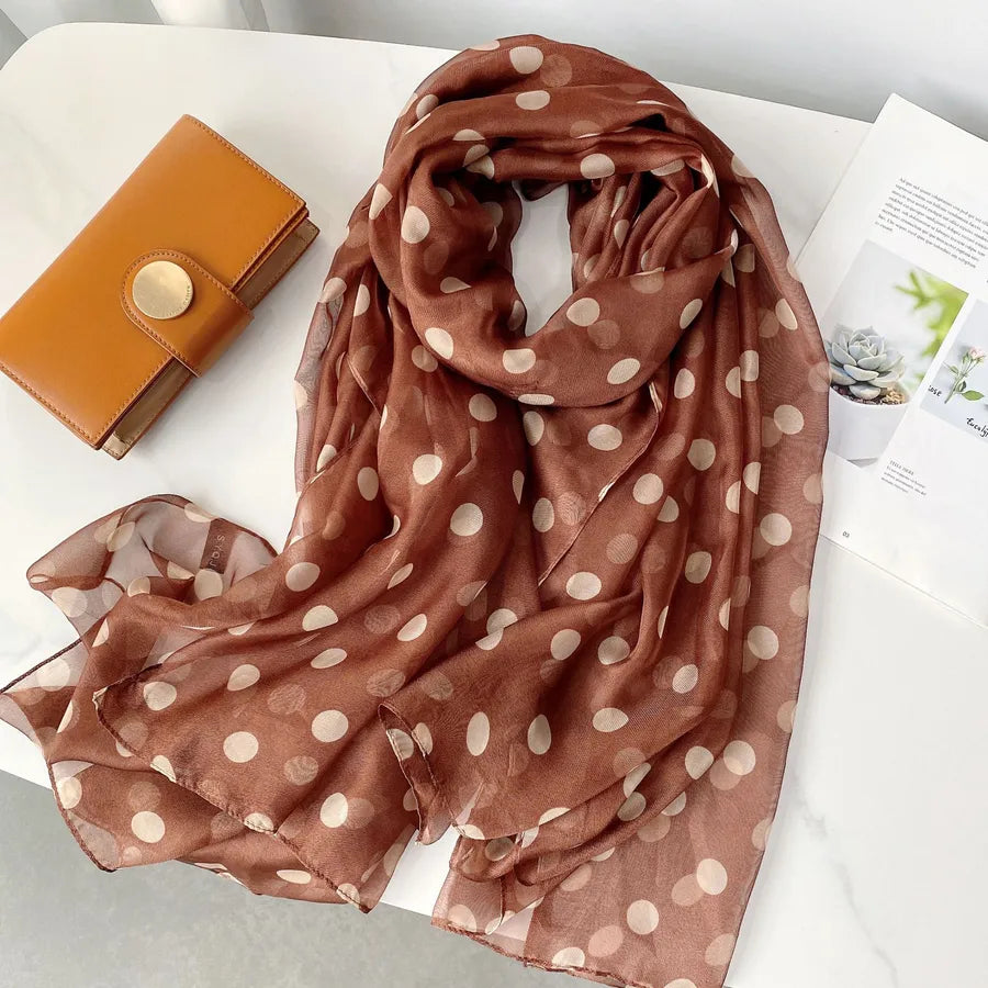 Women's Elegant Printing Polyester Chiffon Silk Scarf