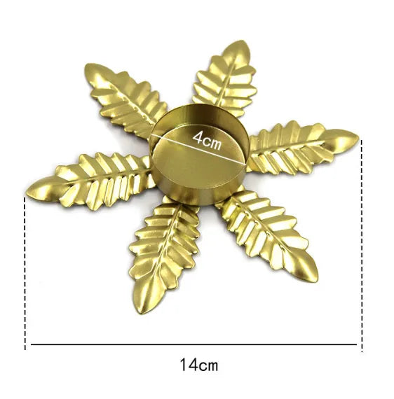 Simple Style Leaves Solid Color Iron candlestick Artificial Decorations