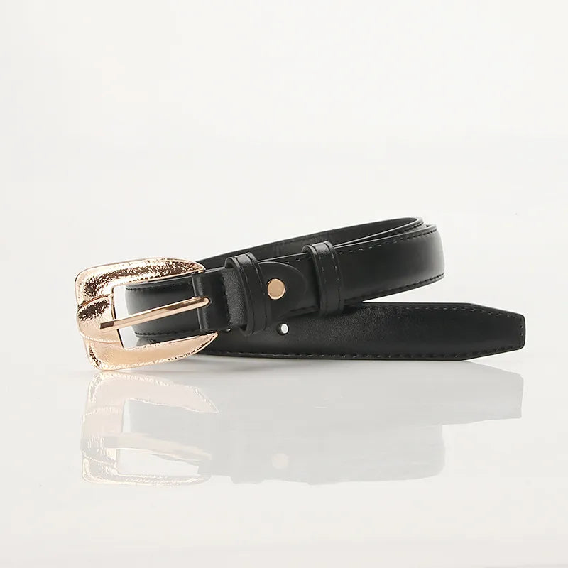 Simple Style Solid Color Pu Leather Alloy Unisex Leather Belts