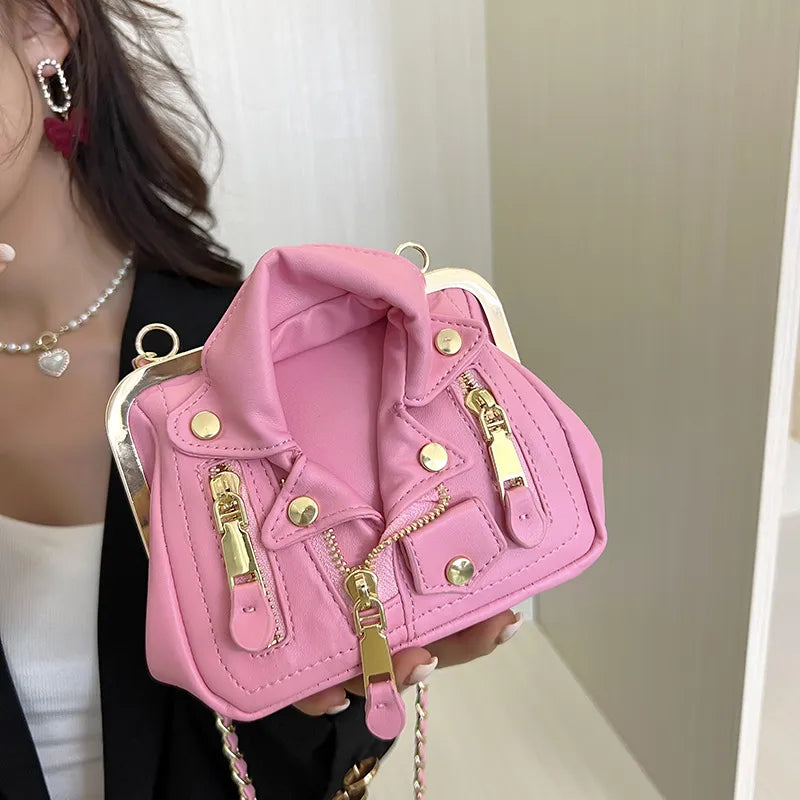 women's pu leather punk square bag