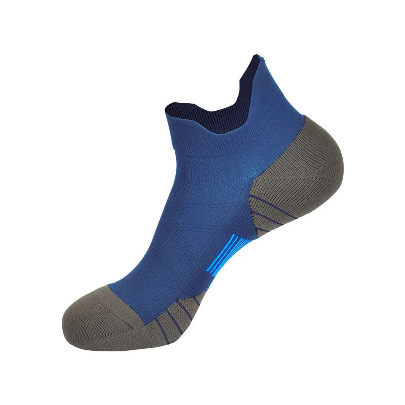men's sports color block polyester ankle socks a pair