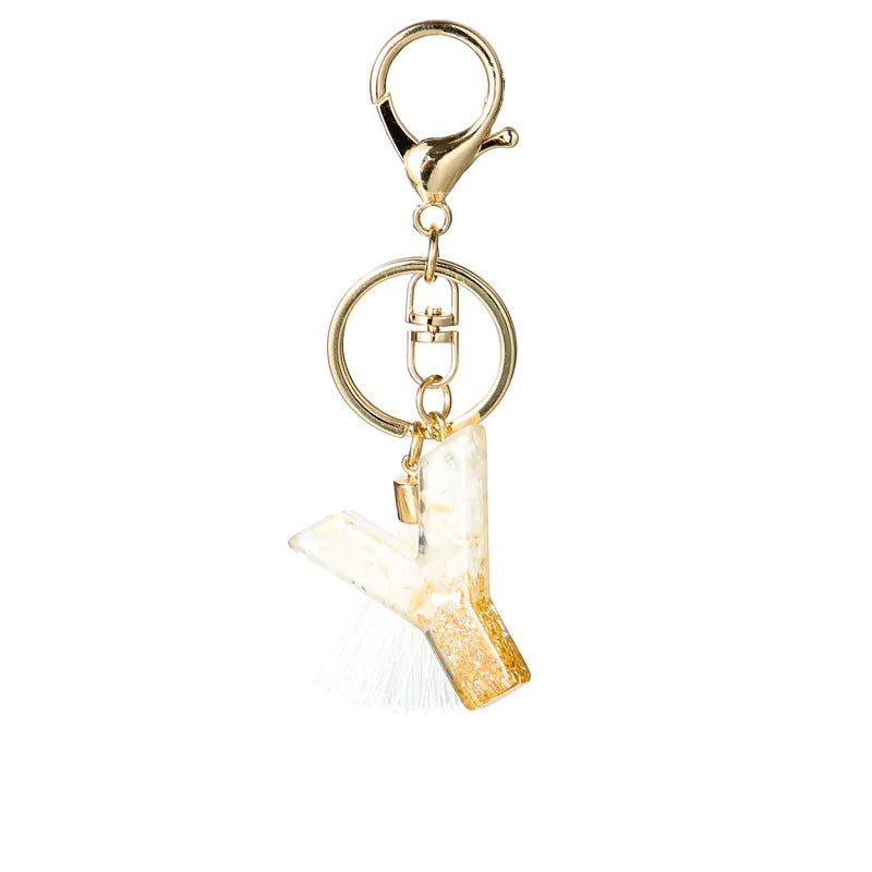 Elegant Letter Tassel Resin Unisex Unisex Keychain