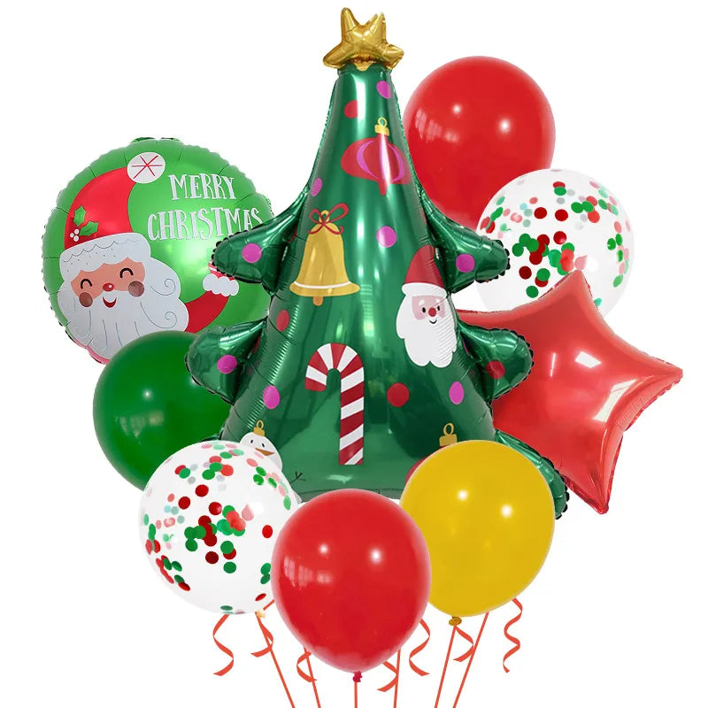 Christmas Nordic Style Cute Modern Style Christmas Tree Santa Claus Letter Aluminum Film Christmas Party Festival Balloons