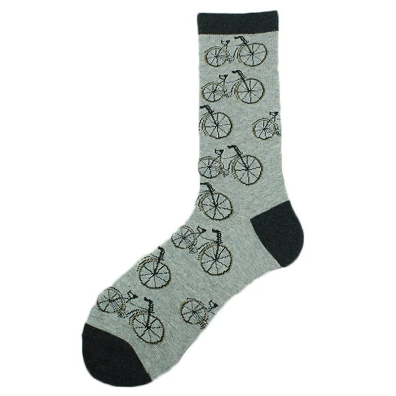men's casual geometric cotton crew socks a pair