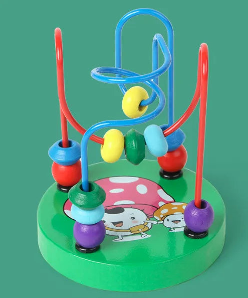 Children's eight-tone harp threading clock rainbow tower four sets of column shape plate twist insect baby educational toys wholesale