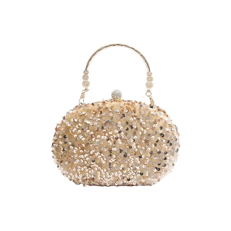 Style One Gold Style One Color Style 1 green Sequin Geometric Sequins Oval Shell Evening Bags