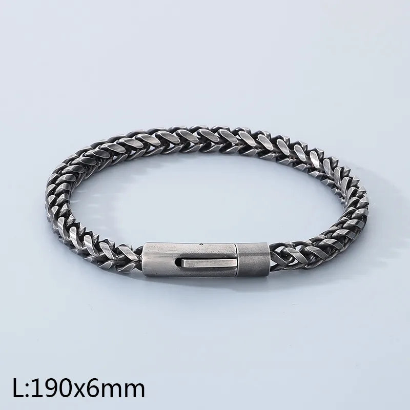 Vintage Style Geometric 304 Stainless Steel 18K Gold Plated Men's Bracelets Men Chain Bracelets