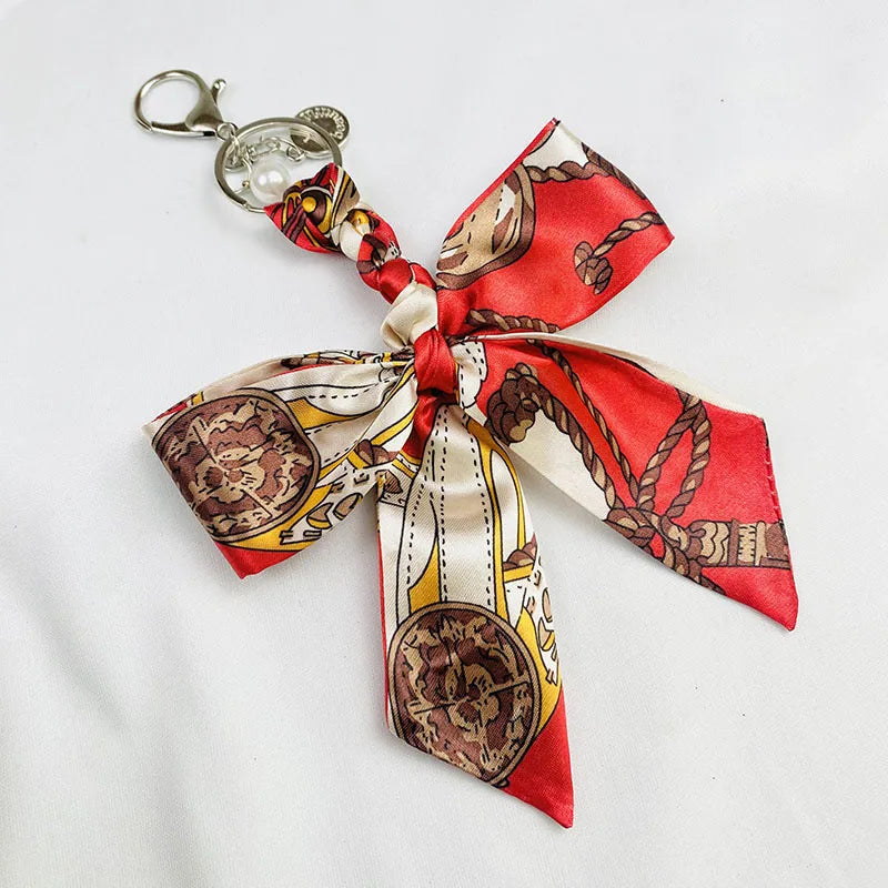 Sweet Simple Style Bow Knot Cloth Metal Unisex Bag Pendant Keychain