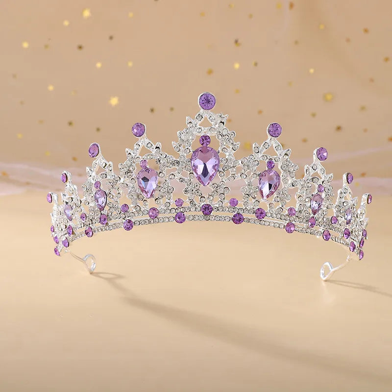 bridal water droplets alloy inlay rhinestones crown