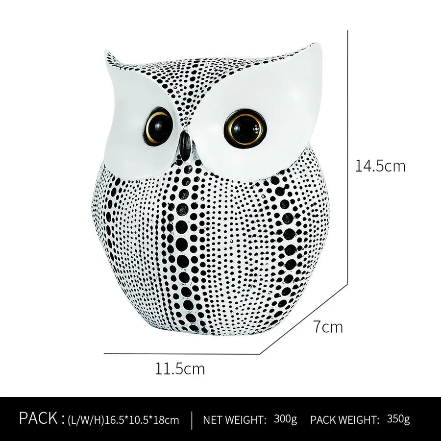 Nordic Light Luxury Golden Owl Resin Craft Ornaments Home Soft Decorations Model House Art Animal Decoration