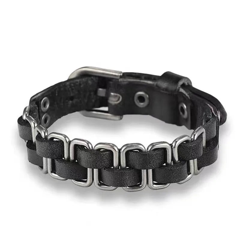 Stable     Popular Vintage Weave Cattle Leather Bracelet Yiwu Accessories Wholesale