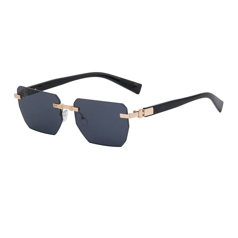 Vacation Solid Color Tinted Lenses Square Frameless Men's Sunglasses