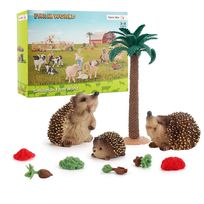 simulation mini farm poultry chicken duck goose cow gold small animal miniature model sand table ornaments wholesale