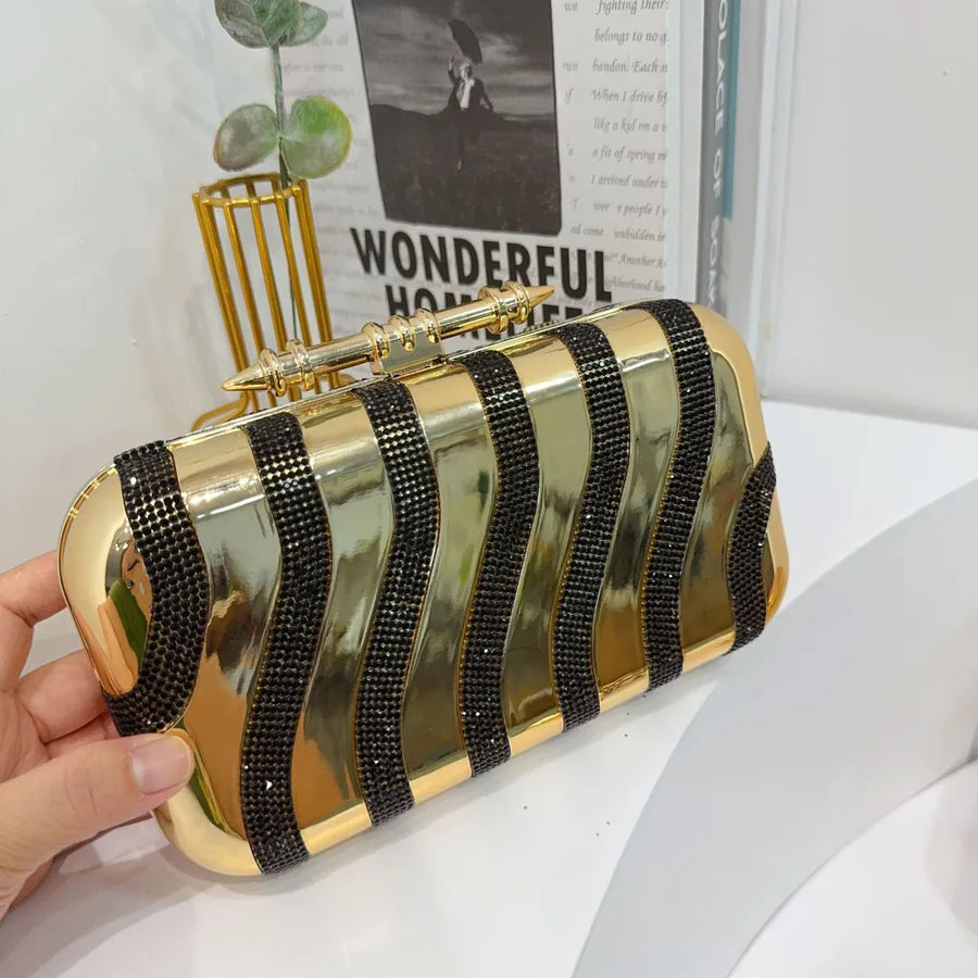 Striped Sequin Acrylic Bag Dinner Bag Fashionable Sequins Clutch Cheongsam Formal Dress Evening Bag
