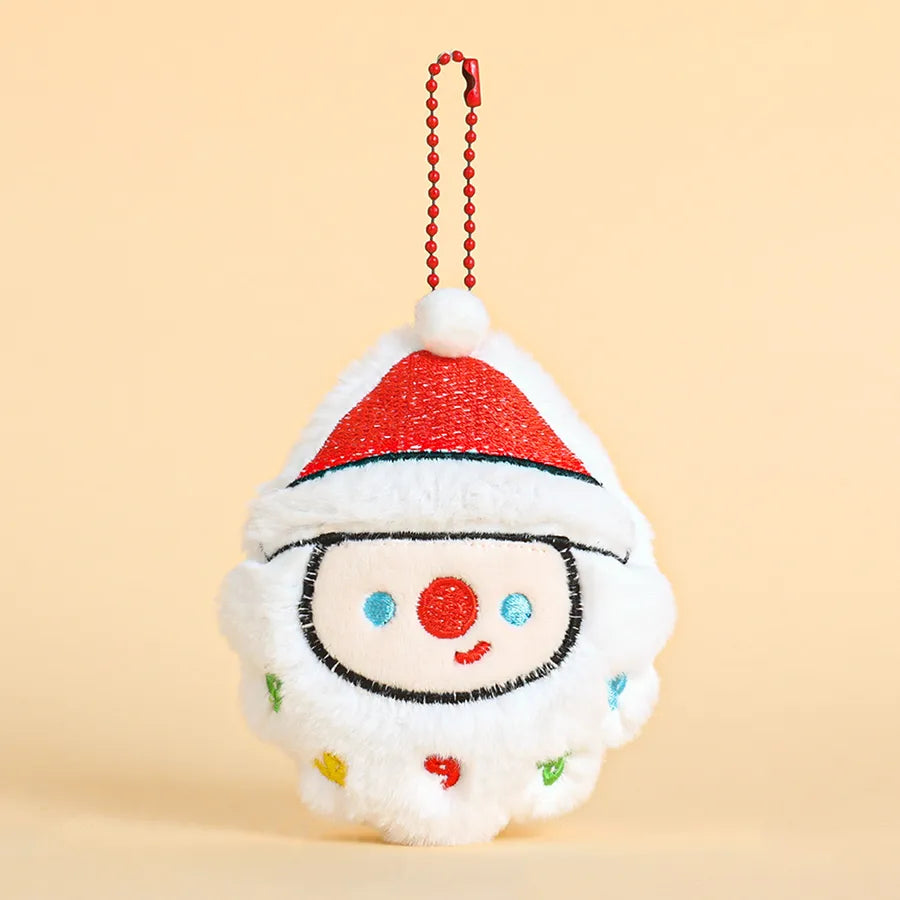 Adorable Plush Christmas Series Keychain Pendant Small Gift Street Stall Popular Miniature Hanging Ornament Soft Fabric Material