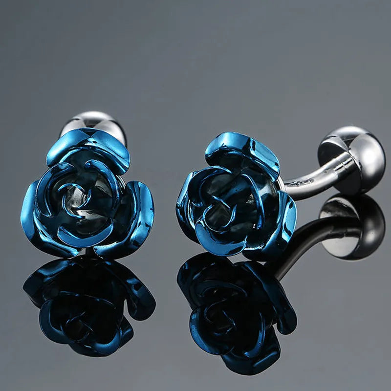 business geometric copper plating men's cufflinks