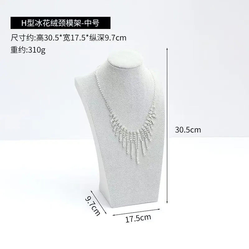 Modern Simplicity Jewelry Necklace Display Stand Counter Display Props Mannequin Pendant Holder Velvet Leather Material