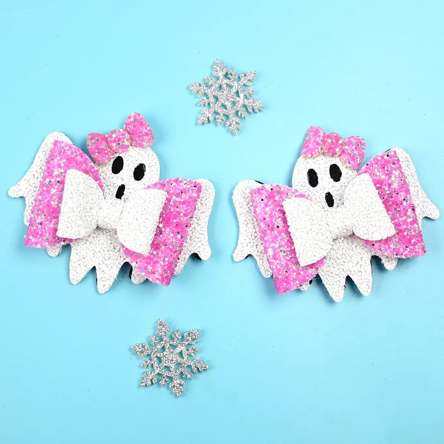 Halloween Heavy Work Skeleton Ghost Butterfly Knot Hair Clip Children's Funny Hair Accessories Customizable Headwear