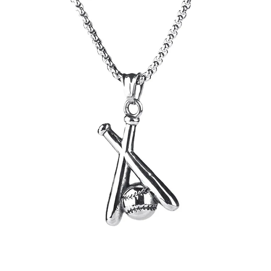 Retro Punk Cross Axe Alloy Titanium Steel Iron Plating Men's Pendant Necklace Men Pendant Necklaces