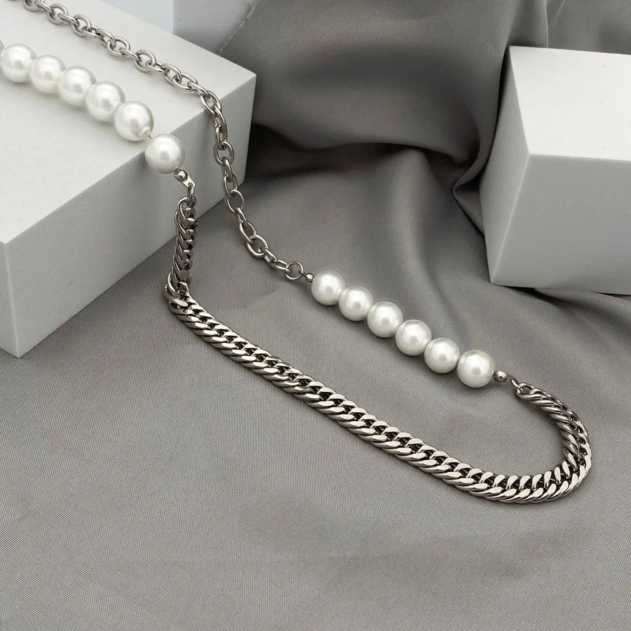 Wholesale Jewelry Vacation Classic Style Solid Color Titanium Steel Polishing snake chain Necklace