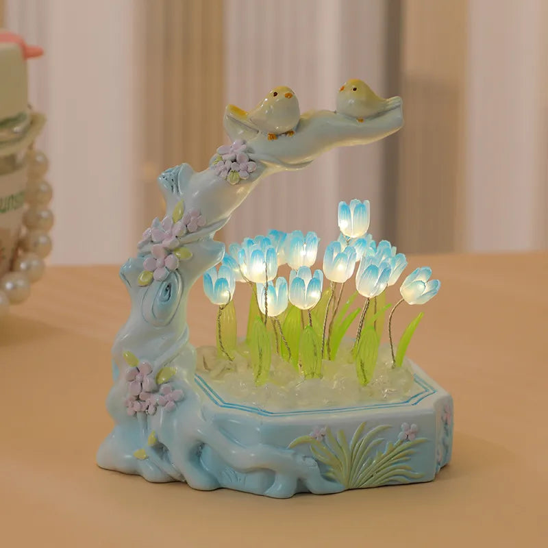 Simple Style Floral Resin Ornaments Lighting Accessories