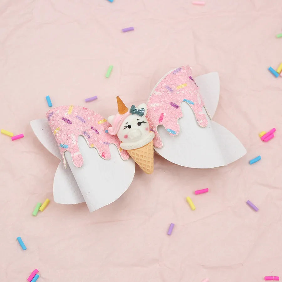Amazon's New Donut Hairpin Children's Bow Hair Accessories Ice Cream Cream Candy Color Girl Hairpin