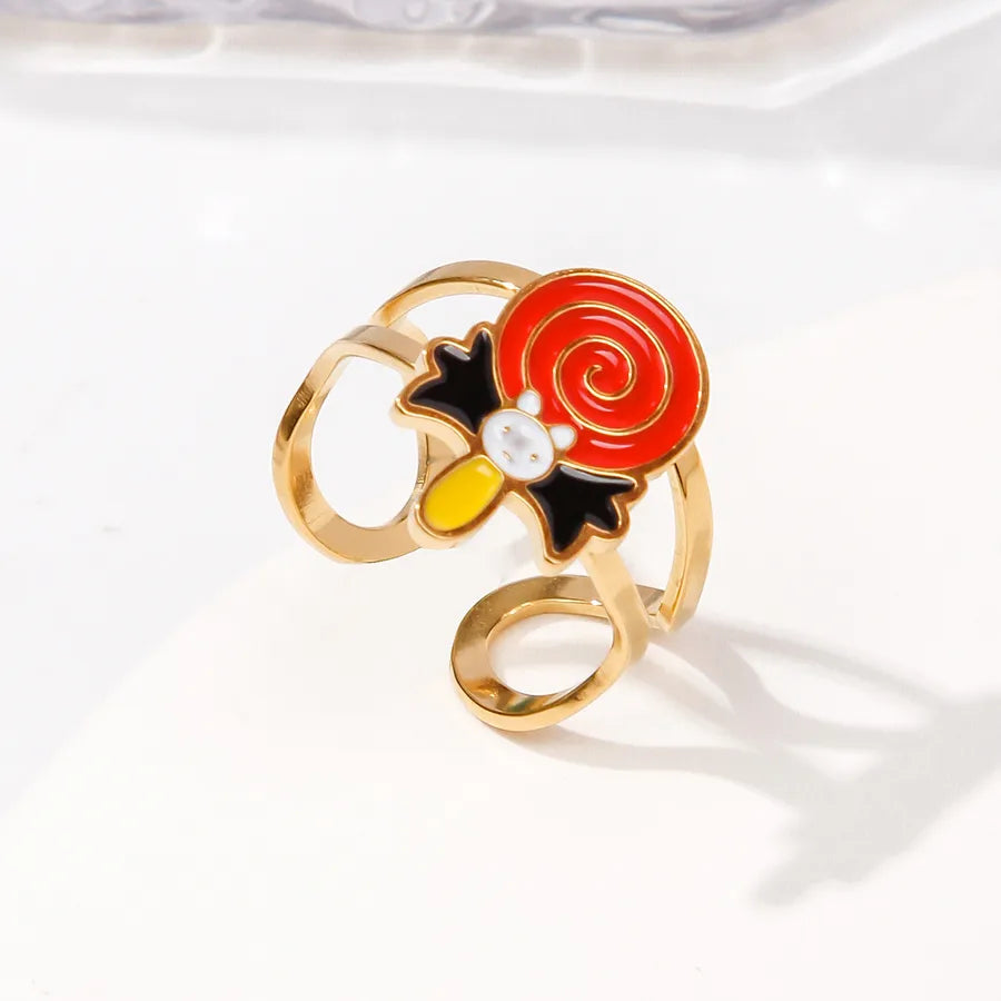 Stainless Steel Halloween Christmas Ring Fashion Universal Design Open Monster Ring Jewelry Cartoon Figures Pattern