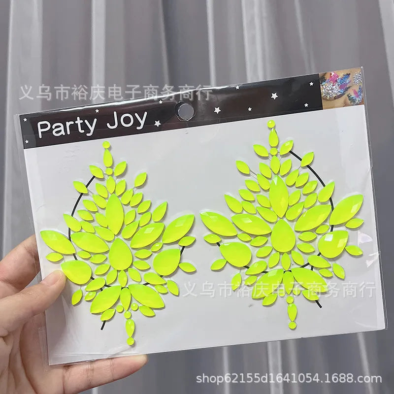 Halloween face stickers chest stickers body tattoo stickers resin acrylic Diamond stickers   tattoo stickers wholesale