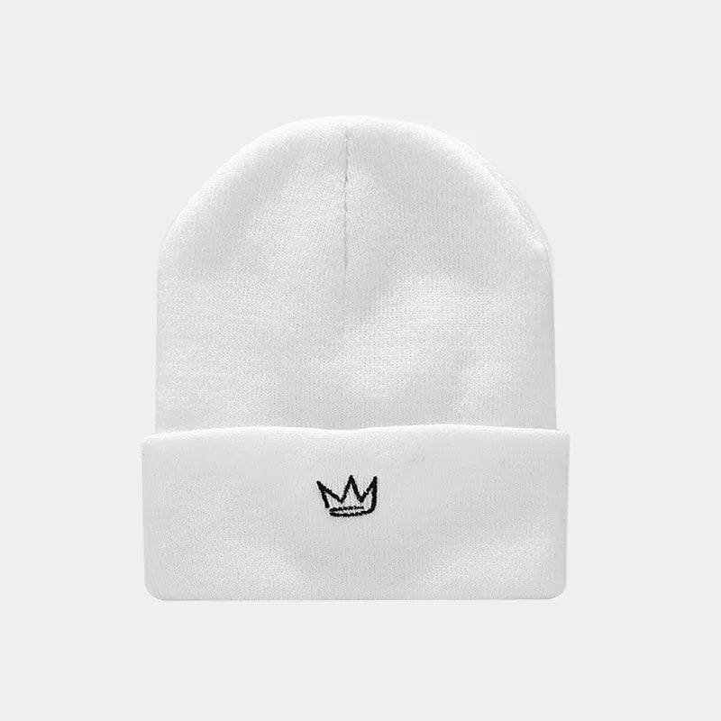 women's fashion letter rose embroidery crimping wool cap