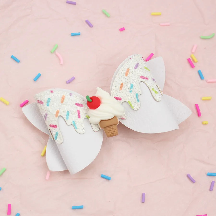 Amazon's New Donut Hairpin Children's Bow Hair Accessories Ice Cream Cream Candy Color Girl Hairpin