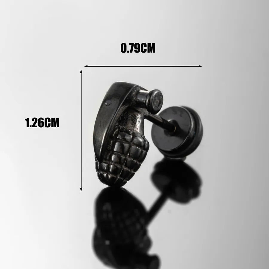 1 Piece Hip-Hop Rock Cross Dragon 316 Stainless Steel  Ear Studs