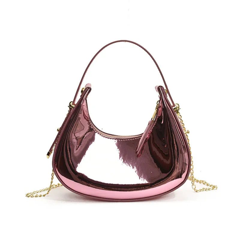Women's Medium Pu Leather Solid Color Streetwear Sewing Thread Dumpling Shape Zipper Handbag Crossbody Bag