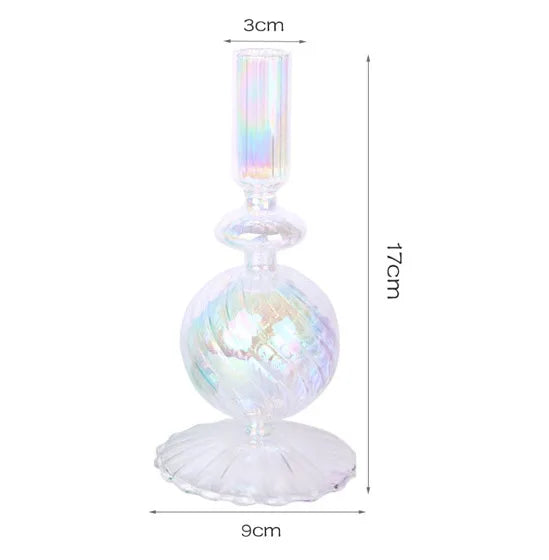 Artistic Geometric Glass candlestick Artificial Decorations