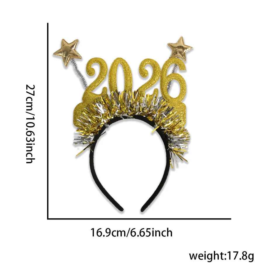 New Year Party Hat Band Christmas Decoration Star Color Stripe Headwear Countdown Celebration European American Style PET Material