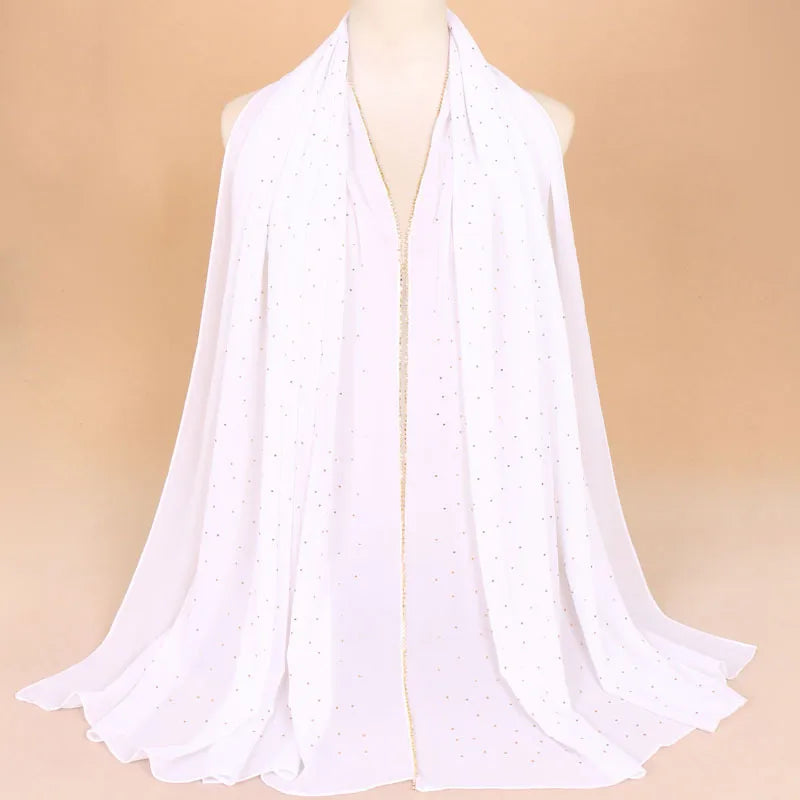 women's elegant solid color chiffon scarf