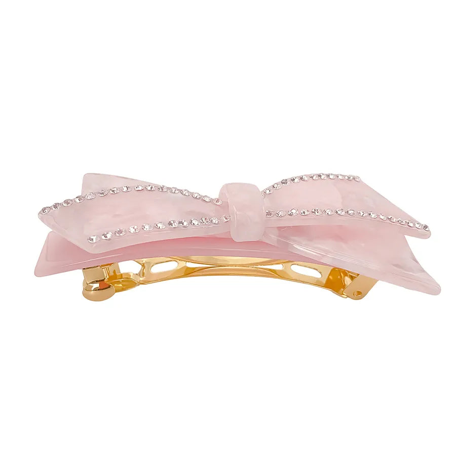 EManco French Light Luxury Retro Flowing Diamond-Studded Bow Hair Clip Socialite Temperament New Hairpin Elegant Hair Accessory