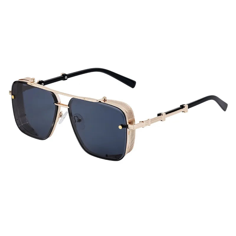 Retro Classic Style Geometric Pc Square Full Frame Men's Sunglasses