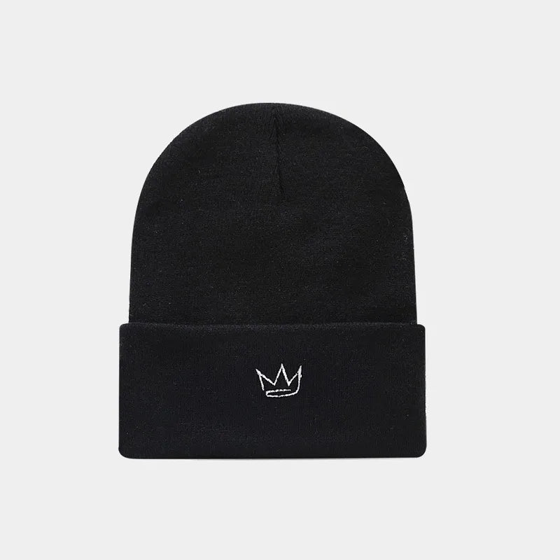 women's fashion letter rose embroidery crimping wool cap
