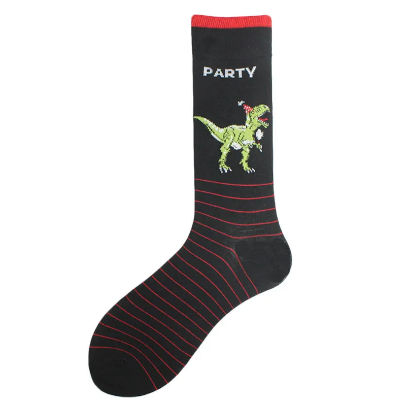 men's cartoon style animal cotton ankle socks a pair