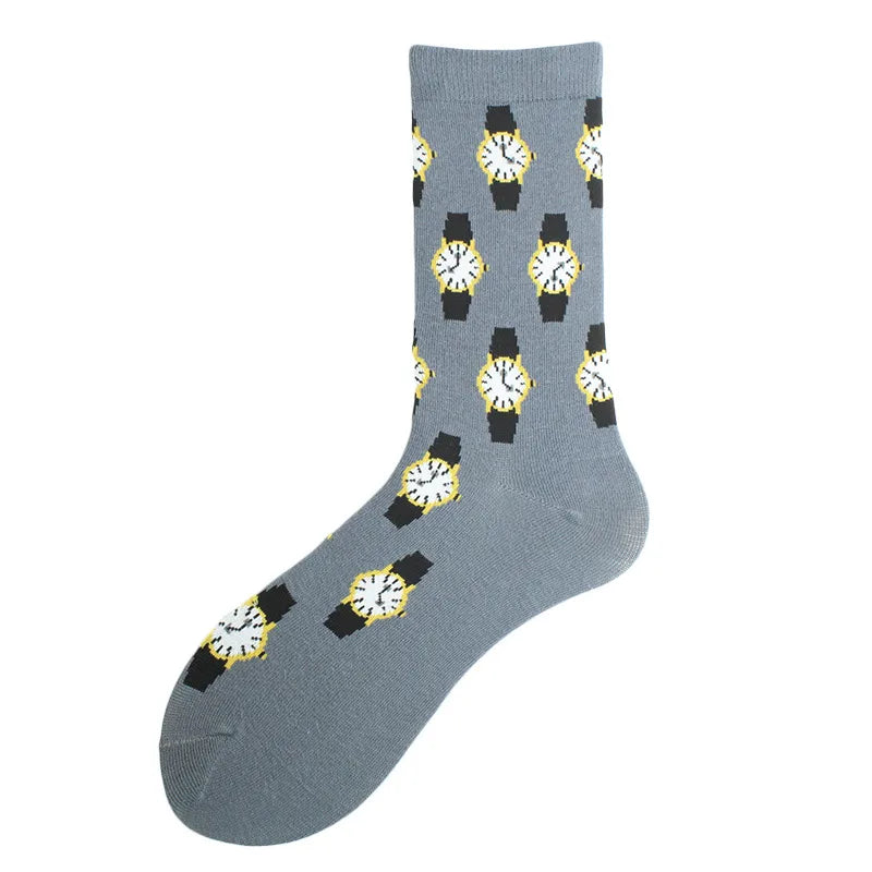 men's casual letter cotton polyester cotton crew socks a pair