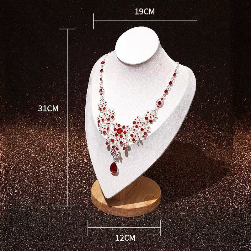 Modern Simplicity Jewelry Necklace Display Stand Counter Display Props Mannequin Pendant Holder Velvet Leather Material