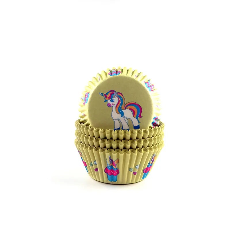 Simple Style Rainbow Heart Shape Solid Color Anti-oil paper Bakeware cake cups